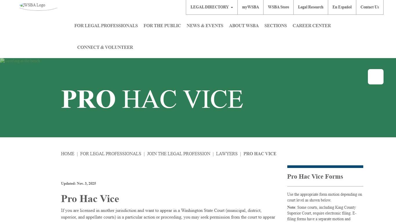 Pro Hac Vice Forms